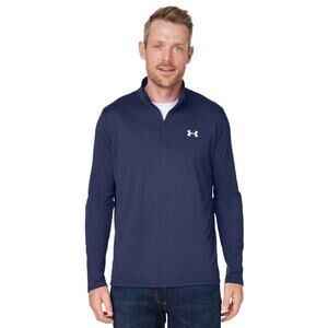 Under Armour Men’s 1/4 Zip Loose Navy Long Sleeve T-Shirt Large
